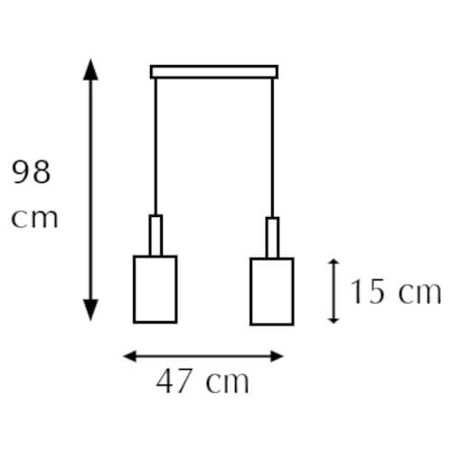 Loftowa lampa wisząca 2021/2 BL 8C nad wyspę czarna chrom