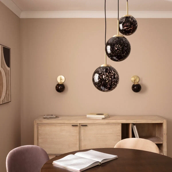 Wisząca lampa kule Sfero ABR-3SLWS-E14 Abruzzo do salonu czarny złoty