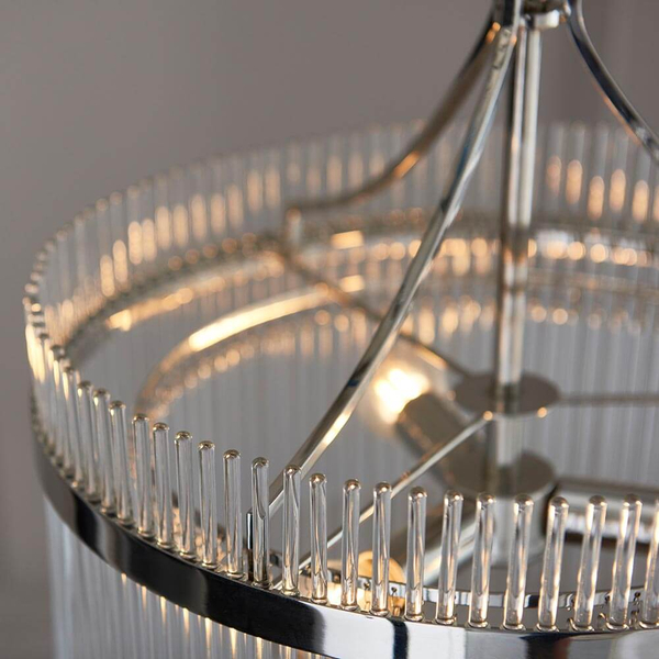 Lampa wisząca na łańcuchu Marietta 104113 szklana błyszczący nikiel