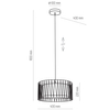 Lampa wisząca okrągła Harmony 1654 TK Lighting tkaninowa czarna
