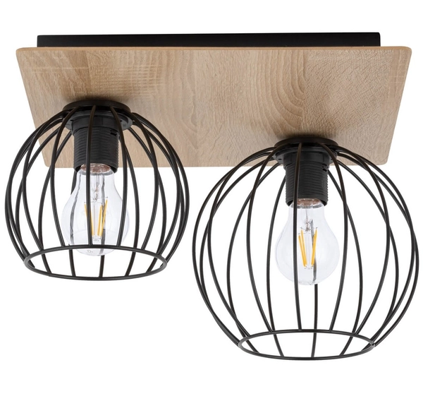 2-punktowa lampa sufitowa Cyber 32358 klatki czarne do salonu