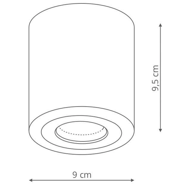 LAMPA sufitowa FARO LP-6510/1SM XL BK Light Prestige łazienkowa OPRAWA metalowa tuba downlight IP65 czarna