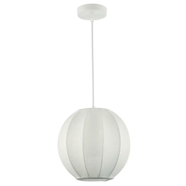 Skandynawska lampa wisząca Dana ML1805 kula tkanina biały