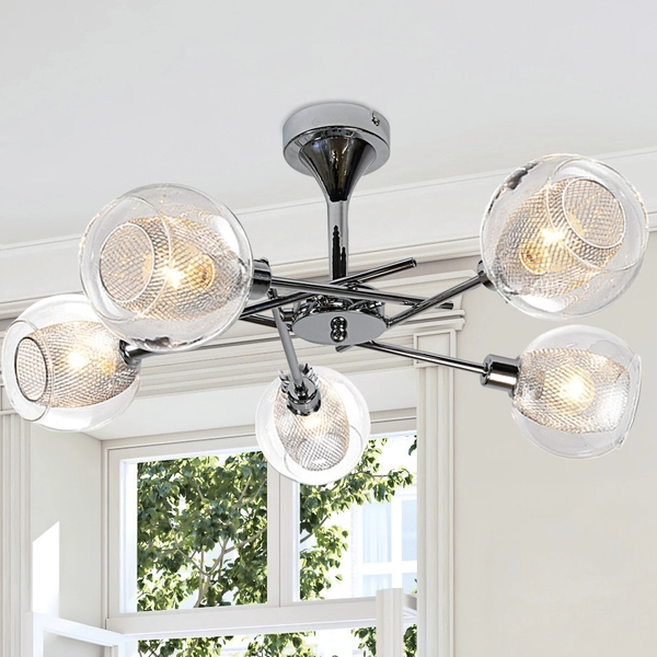 Plafon Ozzo 35-72252 metalowa szklane kule balls przezroczyste chrom