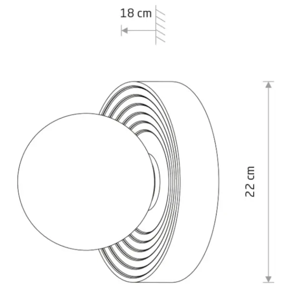Kulista lampa ścienna CLAY 11746 szklana ceramiczna biała szara