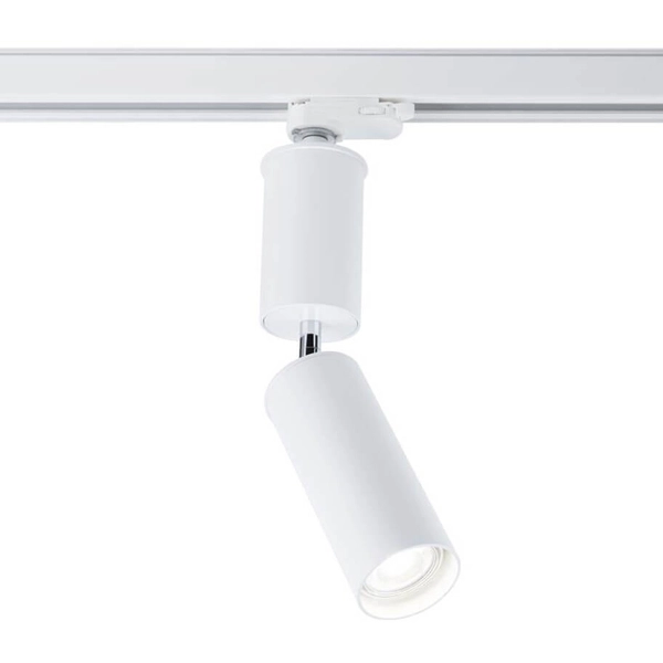 Reflektorowa LAMPA sufitowa SHIMA 7697 Shilo metalowa OPRAWA tuba do 3-fazowego systemu szynowego biała