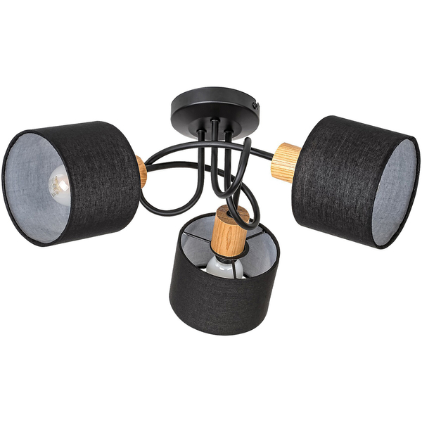 Czarna lampa sufitowa Miguel 3246 z tkaniny nowoczesna do sypialni