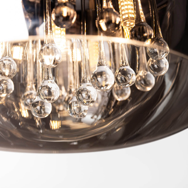 Wisząca lampa CRYSTAL P0076-06X-F4FZ szklana glamour z kryształkami chrom