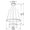Lampa wisząca LUNE 32-64752 metalowa LED 40W 4000K pierścienie rings białe