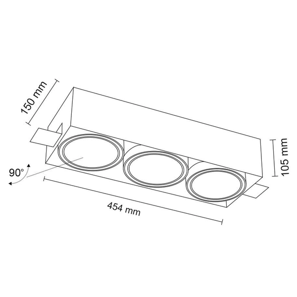 Spot LAMPA podsufitowa KOMORO 7334 Shilo podtynkowa OPRAWA prostokątna OCZKO do zabudowy WPUST biały