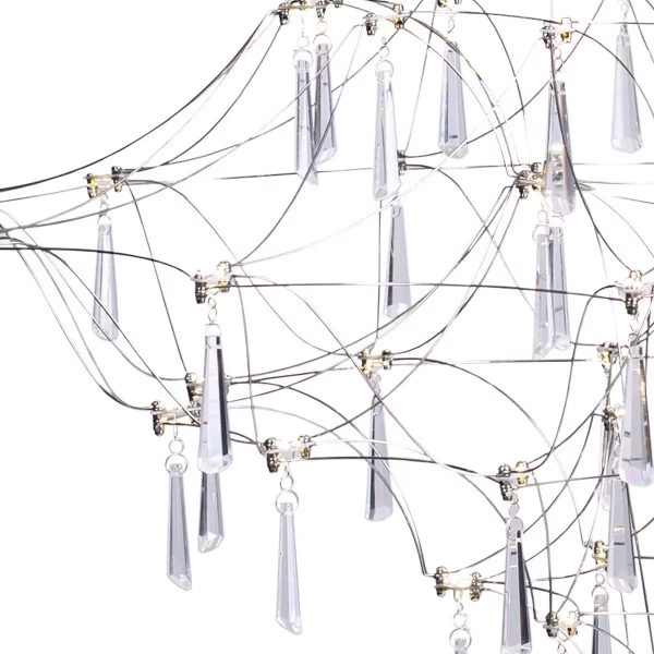 Żyrandol z kryształkami Crystal net 7783-54P Step glamour ażurowy chrom