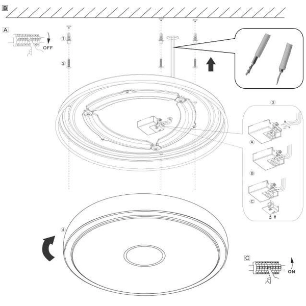 LAMPA sufitowa KALLE 48408-18 Globo okrągła OPRAWA metalowa LED 18W 3000K plafon biały chrom
