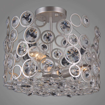 Plafon LAMPA sufitowa NARDO PNPL-33064-3-CH.S Italux okrągła OPRAWA metalowa z kryształami crystal glamour srebrna szampańska