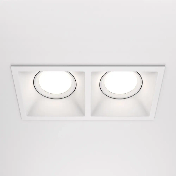 Podwójna oprawa wpustowa Dot DL029-2-02W do salonu biała