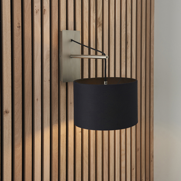 Kinkiet abażurowy L&-192628 Light& minimalistyczny czarny nikiel