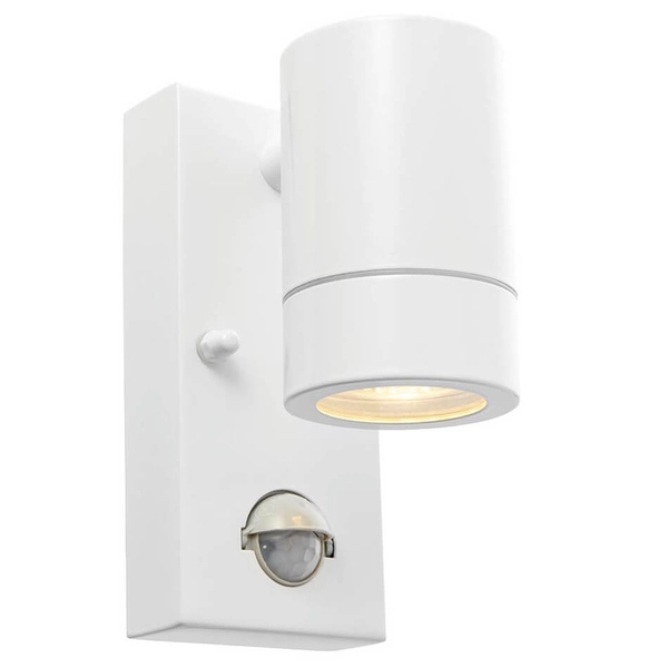 Zewnętrzna lampa ścienna Palin PIR 75442 czujnik ruchu tuba IP44 biała
