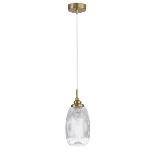 Owalna lampa wisząca MOND LE41850 szklana złoty przezroczysty