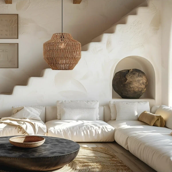 Naturalna lampa wisząca 20236 papierowa bambus sznurkowa brązowy