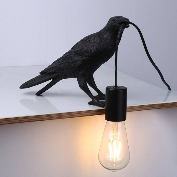 Stołowa lampka kruk Raven ABR-KARD-K dekoracyjna Abruzzo czarny