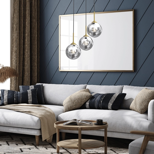 Wisząca lampa Reflex MLP8416 kaskada przydymiona złota