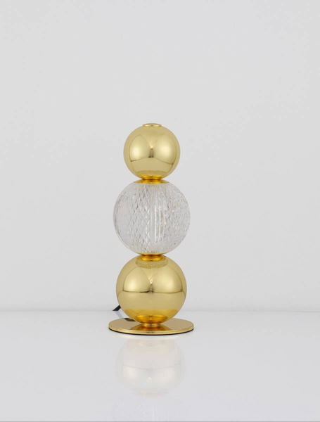 Stołowa lampa stojąca Ponce balls LED 4W 3200K z kryształkami złota