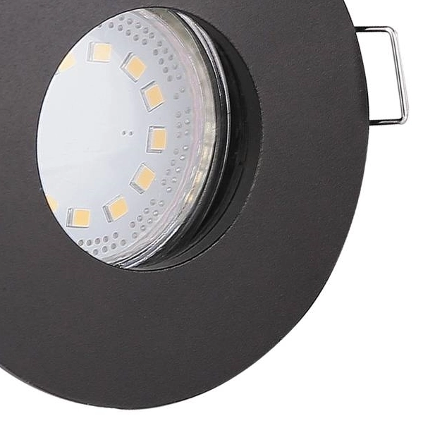 Wpuszczana lampa okrągła SH wodoodporna IP65 czarny wpust