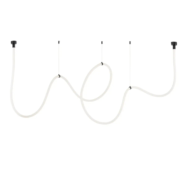 Lampa wisząca nowoczesna SNAKE MD1021-5 biała czarna metal PVC 72W 3000K 5M wąż ledowy