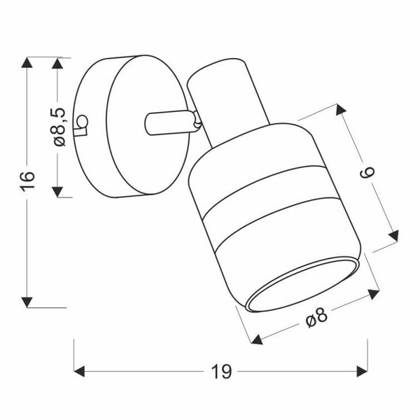 Sypialniany kinkiet Yuki 91-13415 dymiony szklany klosz czarny
