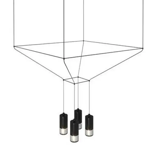 Ażurowy zwis Linea ST-5961-4 Step geometryczny na wyspę czarny