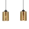 Lampa wisząca do salonu COX 32-59352 szklana tuba złoty czarny