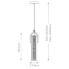 Wisząca lampa Espada QN-ESPADA-1P-PC LED 18W 3000K szklana tuba srebrny
