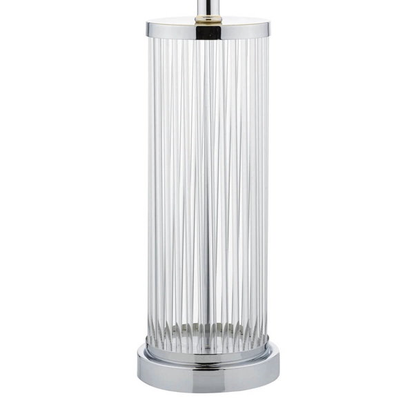 Lampka nocna szklana Olalla OLA4350-X z abażurem biała chrom