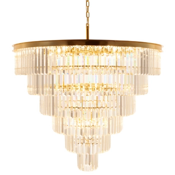 Kryształowa lampa wisząca Splendore DN915-100 Step do salonu złota