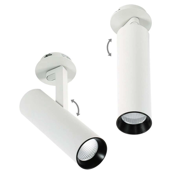 Regulowana LAMPA sufitowa BOCCA SL74055/18W 3000K WH+BL Italux metalowa OPRAWA spot LED 18W tuba biała