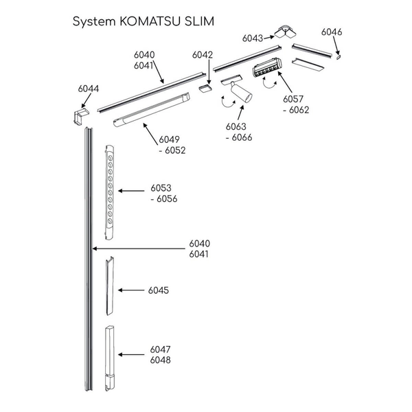 Szynoprzewód magnetyczny Komatsu 6041 Shilo 2 metry podłużna czarny