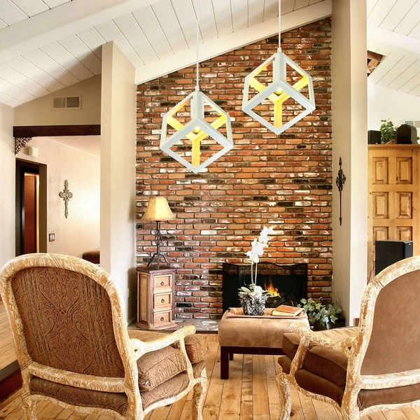 Loftowa LAMPA wisząca SWEDEN 306890 Polux metalowa OPRAWA zwis KOSTKA kwadratowa klatka cube biała