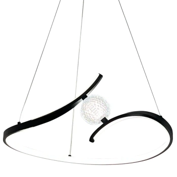 Salonowa lampa wisząca PERLA BLACK ML1177 LED 34W 4000K czarna