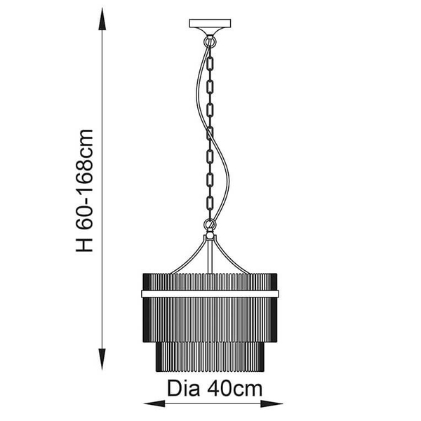 Lampa wisząca na łańcuchu Marietta 104113 szklana błyszczący nikiel