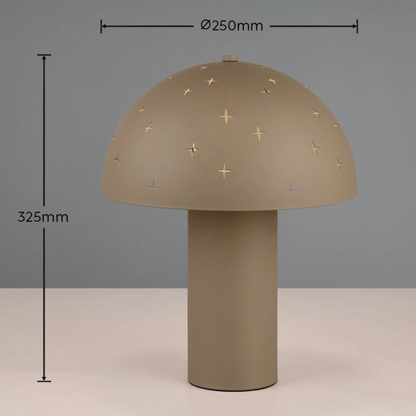 Metalowa lampka nocna Seta R51361041 gwiazdy grzybek szara