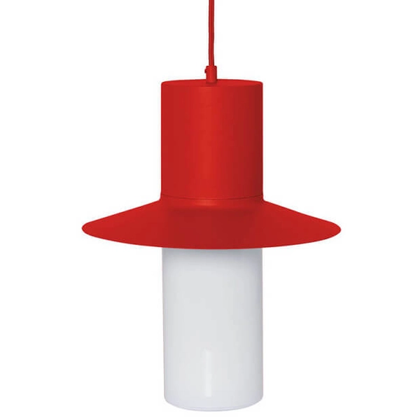 Zwisowa lampa do salonu Caponio CPA11212P0 metalowa czerwona pomarańczowa