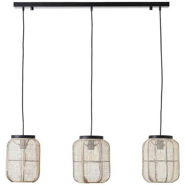 Lampa wisząca tuby Tanah 99565/76 potrójna boho beżowy czarny