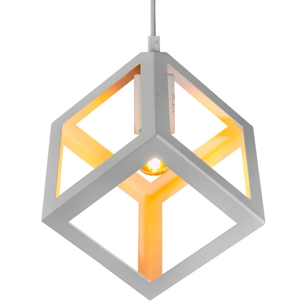 Loftowa LAMPA wisząca SWEDEN 306890 Polux metalowa OPRAWA zwis KOSTKA kwadratowa klatka cube biała