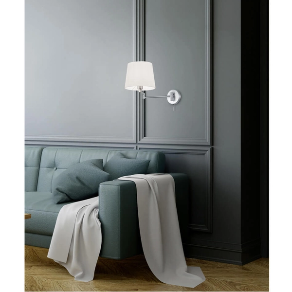 Regulowana lampa ścienna Lyon 209100107 wysięgnik nikiel biały