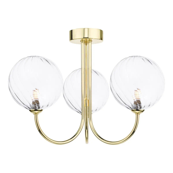 Szklana sufitowa lampa Jared JAR0335-22 do jadalni złota przezroczysta