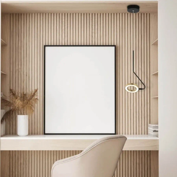 Biurowa ledowa wisząca lampa 22045 LED 7W 3000K liniowa ring czarny