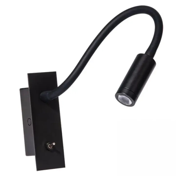 Wpuszczana naścienna lampa H69 LED 3W 3000K na peszlu czarny