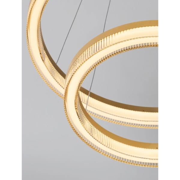 Metalowa lampa wisząca LANTELVO LE45393 LED 47W 2700-4000K ringi złote