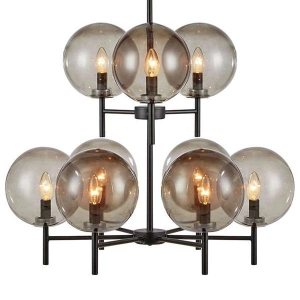 Loftowa LAMPA wisząca CROWN 107921 Markslojd skandynawska OPRAWA żyrandol ZWIS szklane kule balls sticks czarny przydymiony