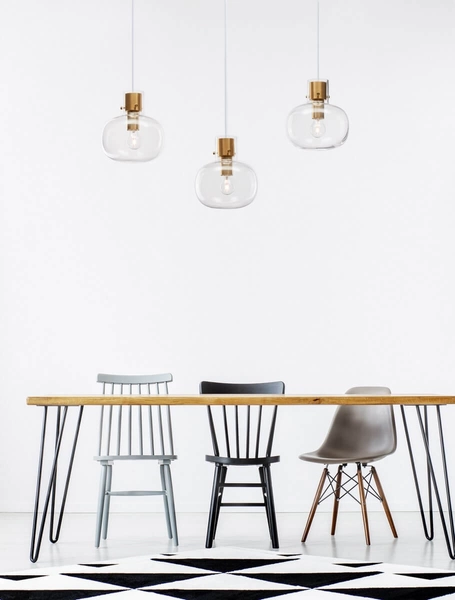 Kuchenna lampa wisząca Padre nad wyspę przezroczysta złota