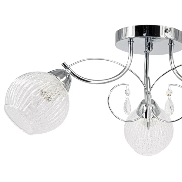 Pałacowa lampa sufitowa 8964/3 8C crystal do holu chrom